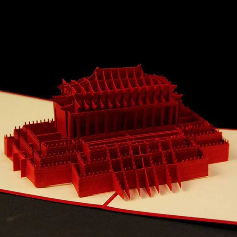  3D Laser Cut Handmade Taihe palace of the Imperial Palace Paper Invitation Greeting Cards Business  - 32806015105