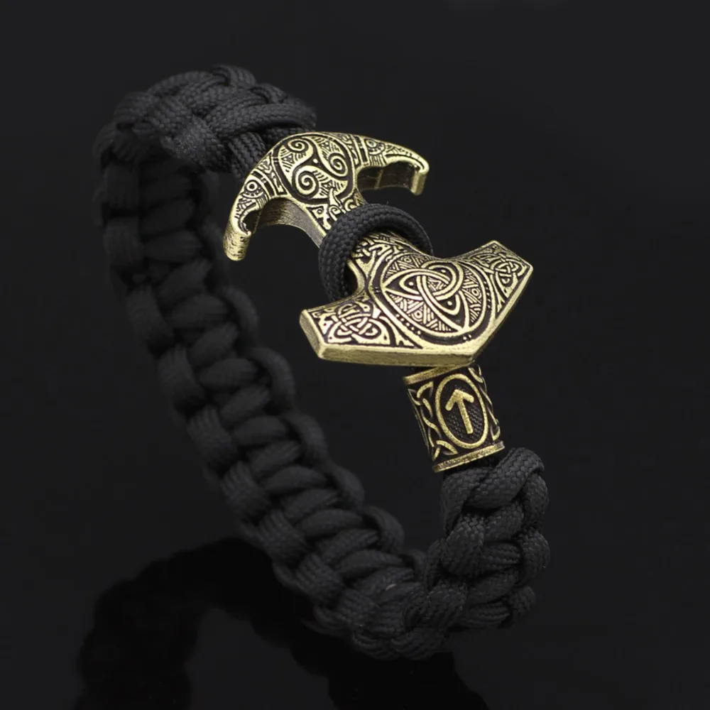 Скандинавский Викинг мифологический один Ворон Тотем лунавин бусы браслет-амулет человек черная Веревка плетение древний медный браслет