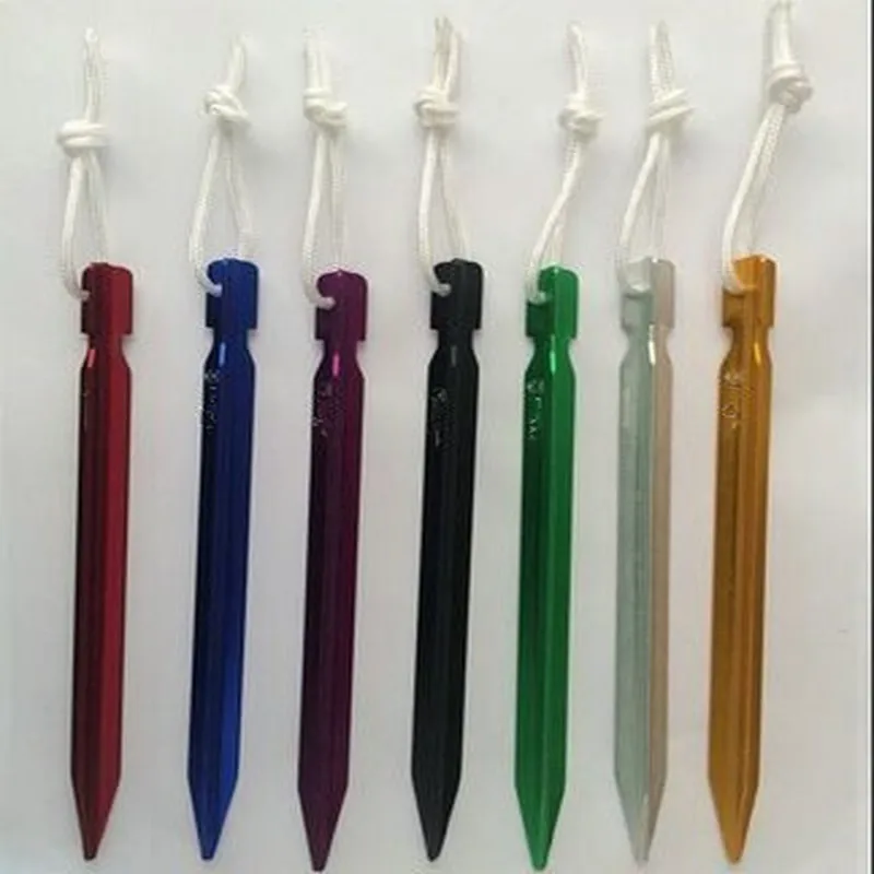 

5pcs Tent Pegs 18cm Aluminum Tent Stake with Rope Outdoor Tent Nail Peg Tent Accessories Equipment