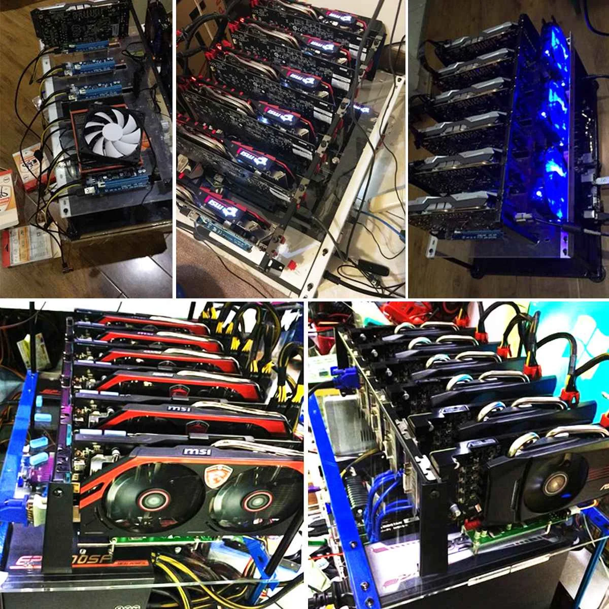 6 GPU 4 вентиляторы Открытый воздух Pro Майнинг компьютер сплав Корпус рамка Rig 4 для 6 GPU ETH BTC ZEC эфириум