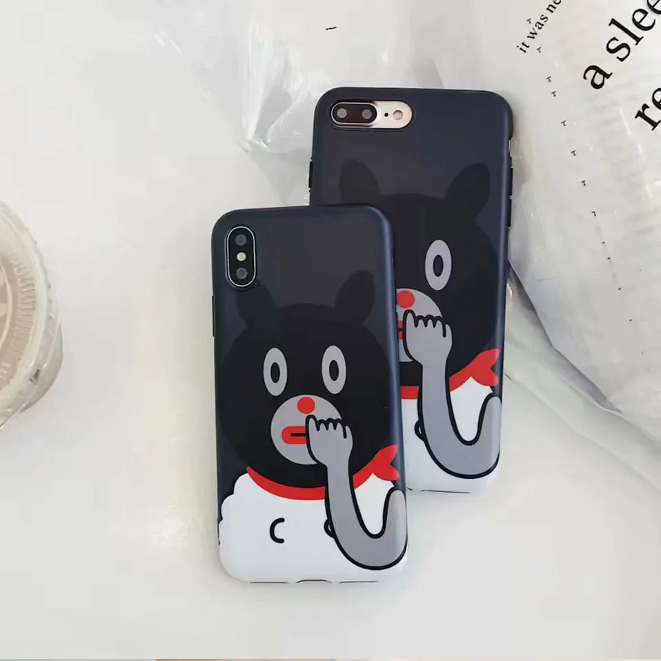 Funda для iPhone x 6s чехол Coque милый медведь прекрасное сердце телефонные чехлы 6 7
