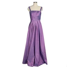 Lila Taft Abendkleid Mit Trägern Eine Linie Lange Formale Frauen Kleid Modest Abendkleid Benutzerdefinierte Größe