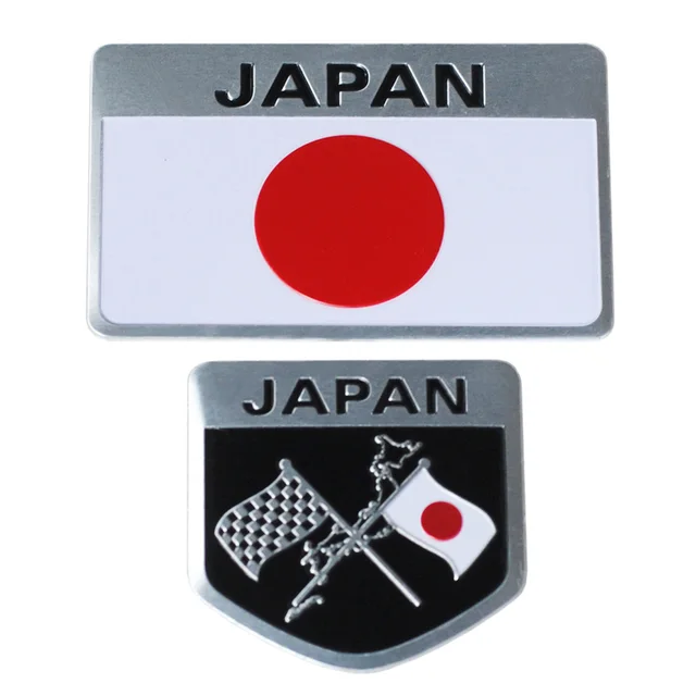 Métal Japonais Drapeau Emblème Badge JAPON Autocollant De Voiture Stickers Accessoires pour