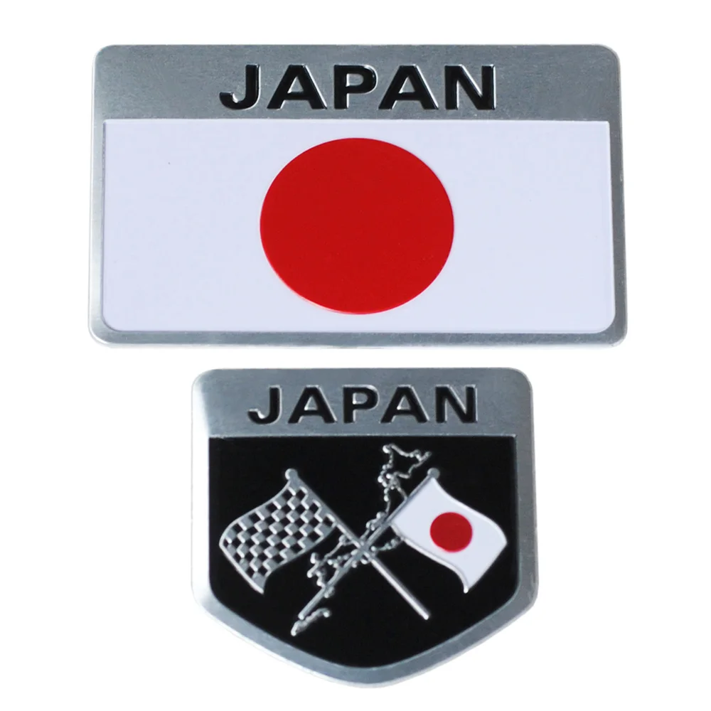 Metal Japanese Flag Emblem Badge JAPAN Car Sticker Decals Accessories