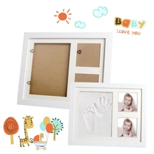 Newborn Baby Handprint and Footprint Picture Frame Kit Keepsake Box for Boys and Girls Personalized Table and Wall Photo Decorat