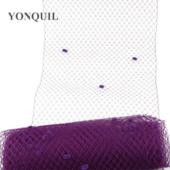 

Purple mix dot birdcage veil 45CM Width Russian nettings DIY Hair accessories millinery netting for hats or more colors LDV08