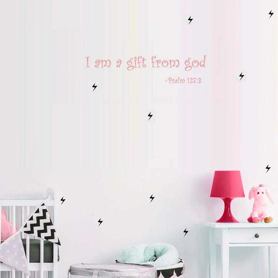 I Am A Gift From God Letters Quotes Wall Sticker Lovely Wall Decal For Children's Nursery Kindergarten Room Home Decoration (2)