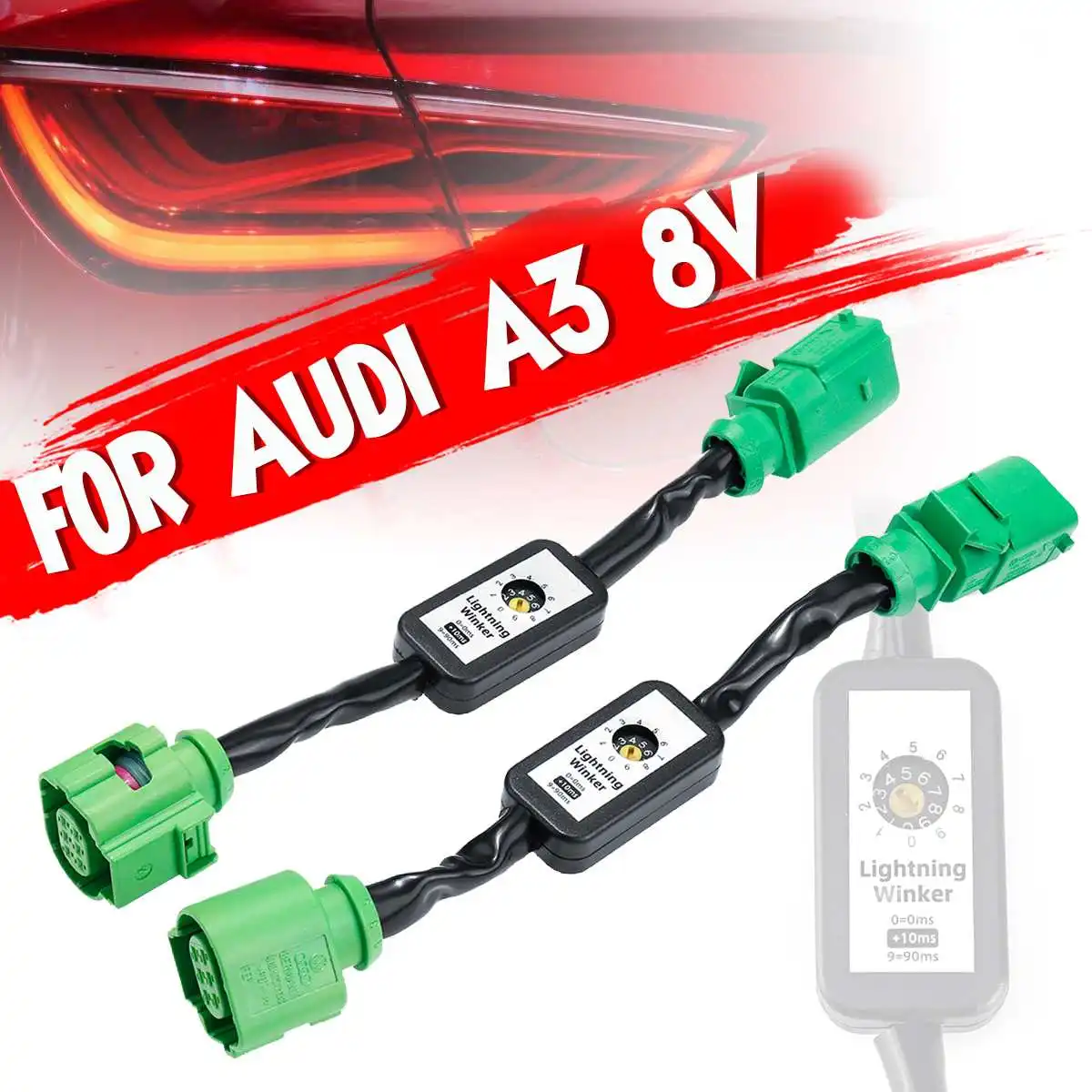 

2PCS Dynamic Turn Signal Indicator LED Taillight Add-on Module Cable Wire Harness For Audi A3 8V Left & Right Tail Light
