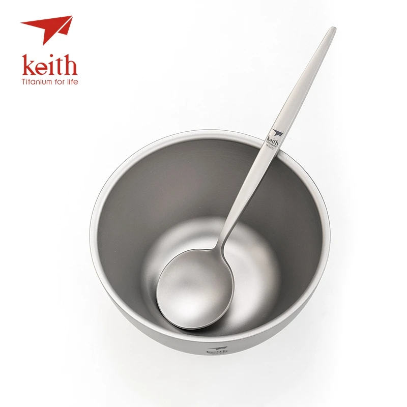 Портативная ложка Keith Titanium Ультралегкая столовая Посуда Для Путешествий Походов