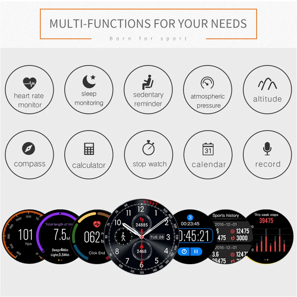 MODOSON Bluetooth Смарт часы Спортивные gps Smartwatch L1 для samsung huawei Xiaomi LG sony ios Apple iphone 6 7 8 X Plus XS MAX XR