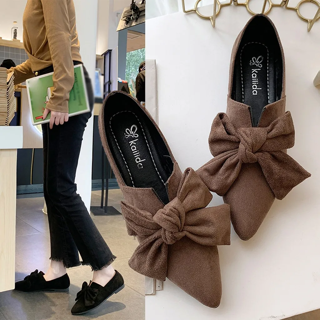 

Women Bow Flats Shoes Candy Color Slip On Flat Shoes Ballet Flats Ladies Shoes zapatos de mujer обувь женская sapato feminino