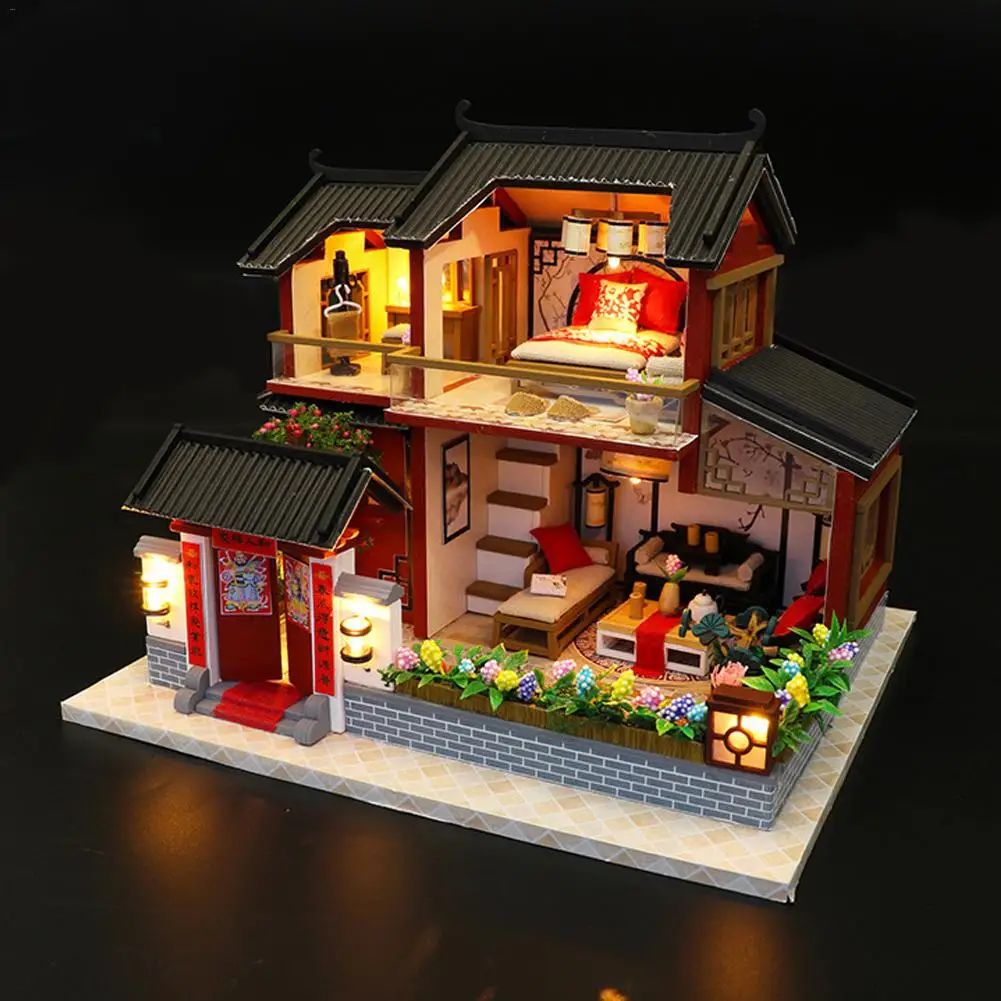 

DIY Small House Model Puzzle Building Model Assembling Chinese Style Siheyuan Handmade Craft birthday gift Toys For Children