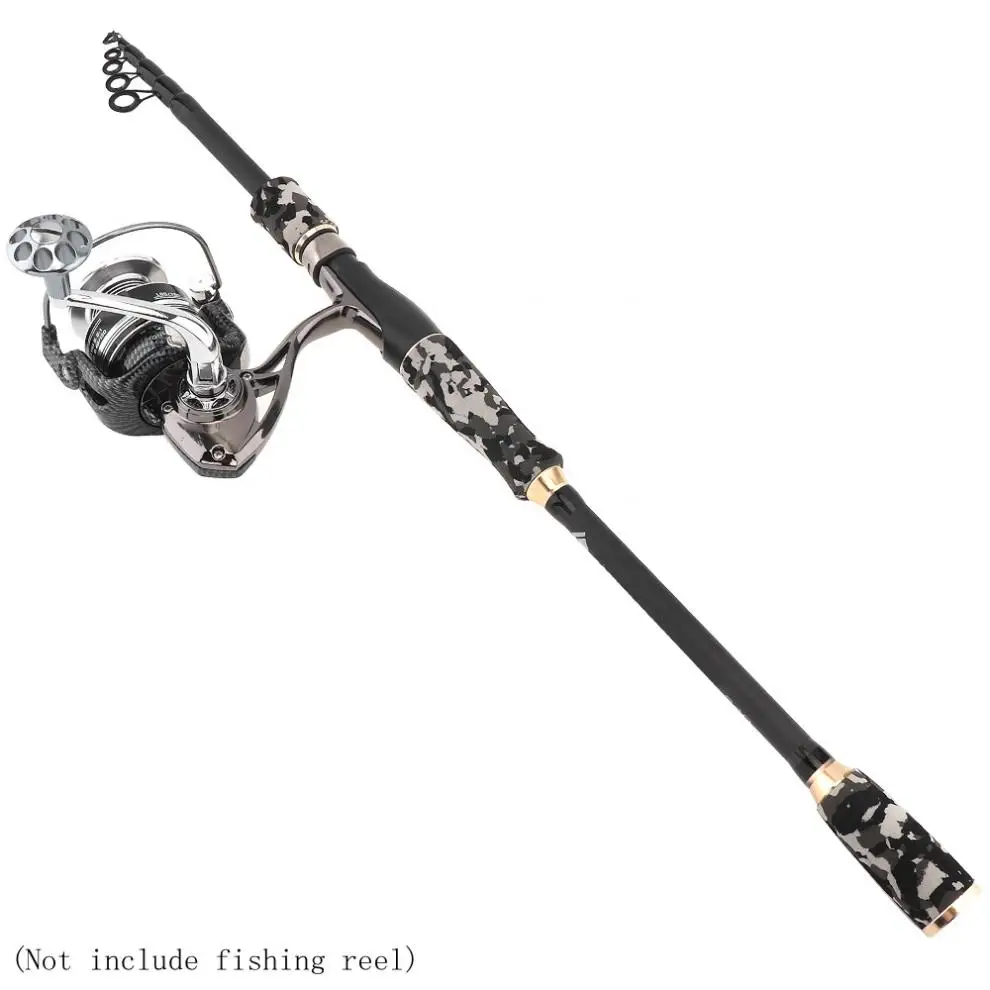 

2.1m Carbon Fiber Lure Fishing Rod Spinning Casting Rod 6 Section Telescopic Ultra Light Travel Fishing Pole Lure Tackle