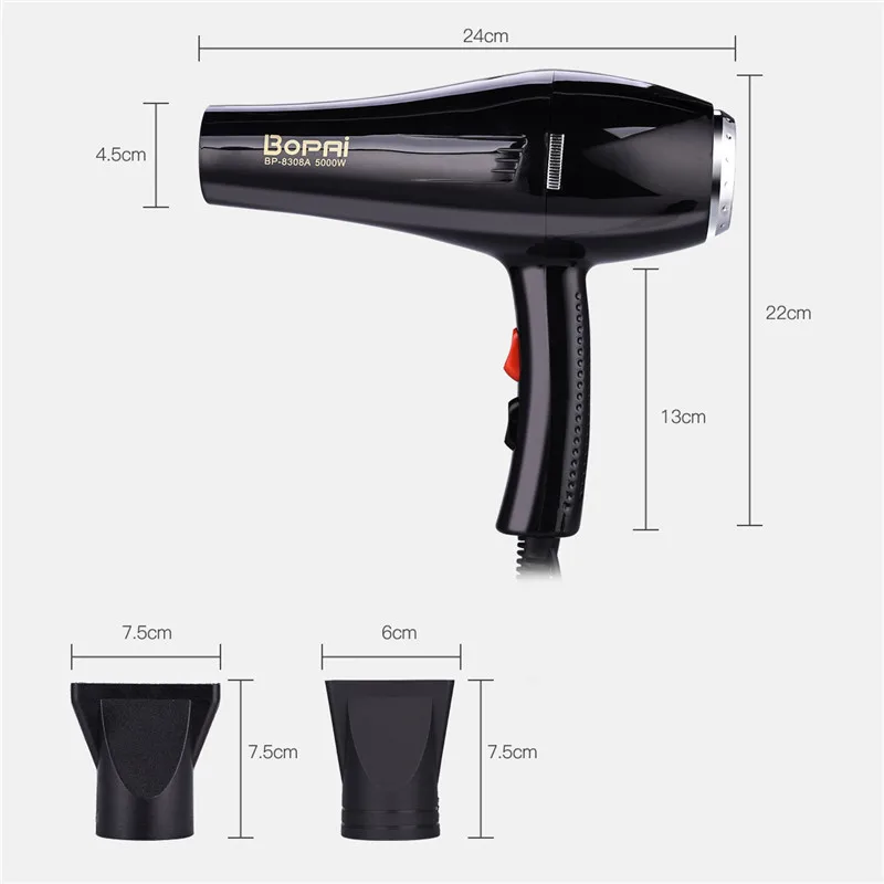 Профессиональный фен для волос 5000 Вт мощный Фен Вентилятор Электрический Фен Насадка для сбора воздуха для укладки волос 36