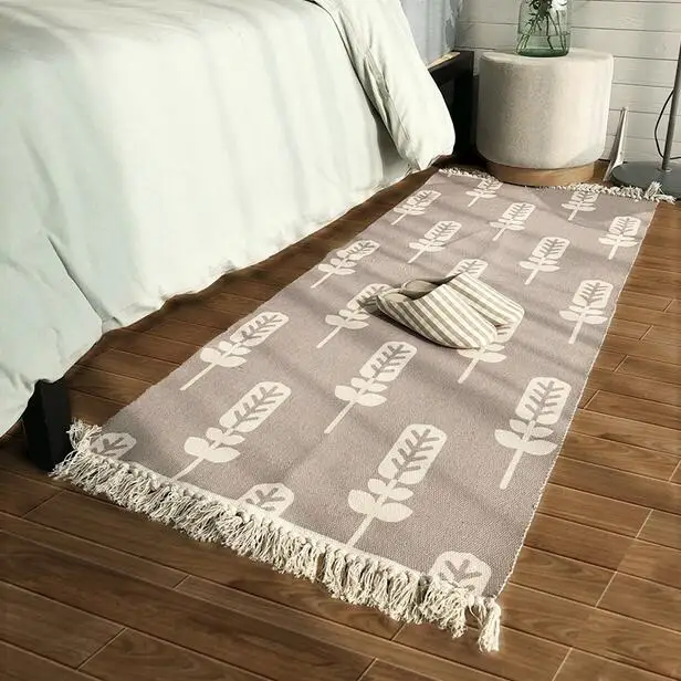 Nordic ручной работы из хлопка прикроватные ковер 70*160 см длинные Размеры коврик для кухни, ванной земле коврик, напольный коврик для гардероба