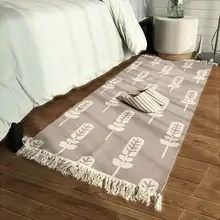 Nordic ручной работы из хлопка прикроватные ковер 70*160 см длинные Размеры коврик для кухни, ванной земле коврик, напольный коврик для гардероба
