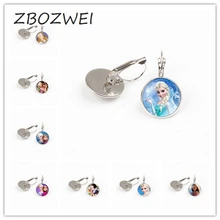 YAUTION/ Брендовые женские серьги, ювелирные изделия, серьги с кристаллами, кабошон, принцесса Эльза, Анна, Снежная королева, серьги для девочек, подарок