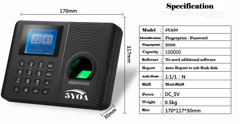 best smart locks for home A10 Biometric Fingerprint Time Attendance System Clock Recorder Employee Recognition Recording Device Electronic Machine badge reader