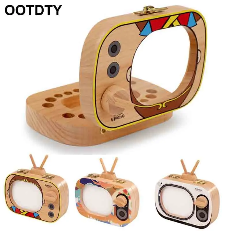 

TV Shape Baby Deciduous Teeth Keepsake Box Kids Memory Storage Souvenirs Organizer Toddler Growing Commemorate Collectibles Gift