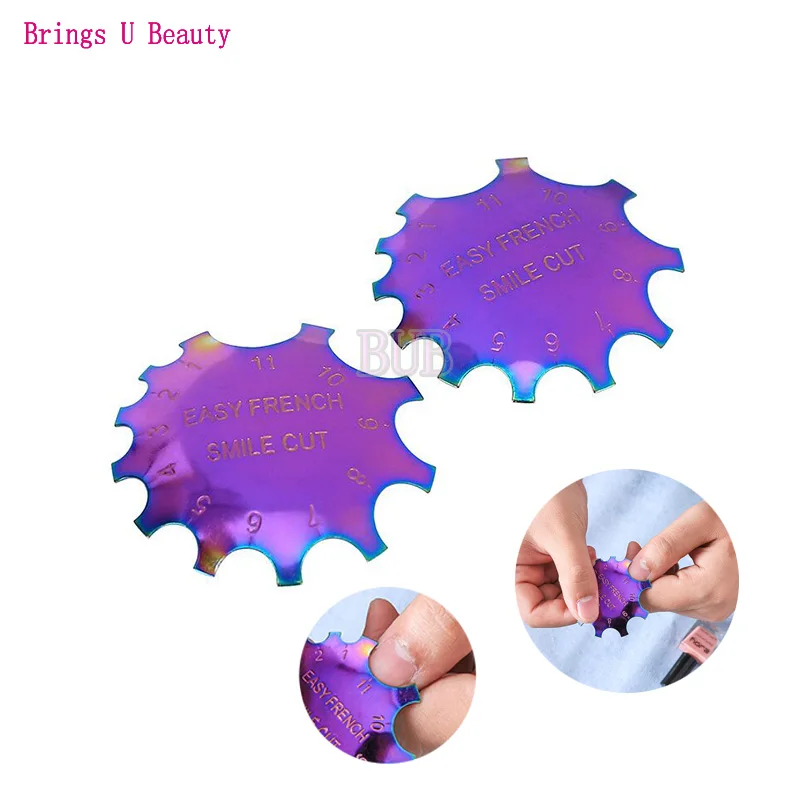 

C-Shade Easy French Smile Line Edge Trimmer Cutter Acrylic Nail Tips Mold Guides French Nail Art Template Tool with 11 Size