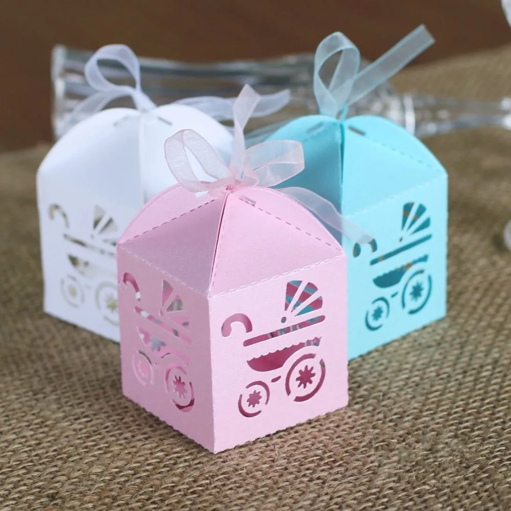 1 Baby Carriage Party Favor Box Baby Shower Favor Box Party Decoration Laser Cut Party Favor Box Baby Shower Decor Party Candy Box