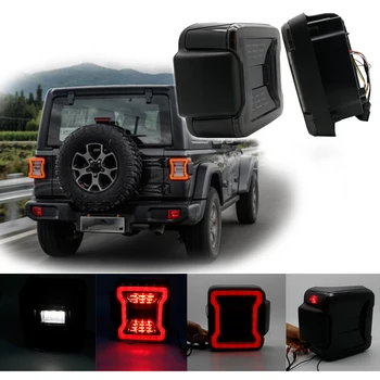 

For Jeep Wrangler JL 2018 2019 For Jeep Wrangler Taillights Smoked LED Tail Lights with USA/EU Version