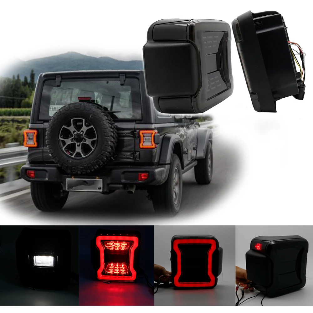 Для Jeep Wrangler JL 2018 2019 для задние фары дымчатые светодиодсветодиодный с