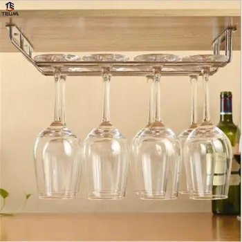 

Kitchen Wine Glass Cup Holder Stainless SteelKitchen Wall Mount Rack Bar Hanger With Screws Red Organizer Decorative