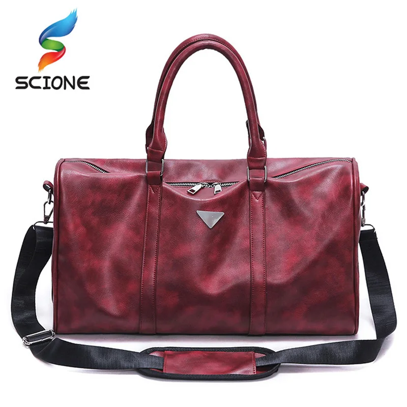 Buy Top Quality PU Leather Men's Sports Bags Gym Bags Classic Sports HandBag