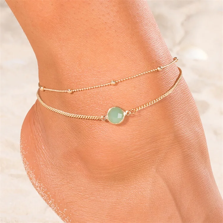 KISSWIFE Ankle Chain Pineapple Pendant Anklet Beaded Summer Beach Foot Jewelry Fashion Style Anklets for Women - Окраска металла: F146-2