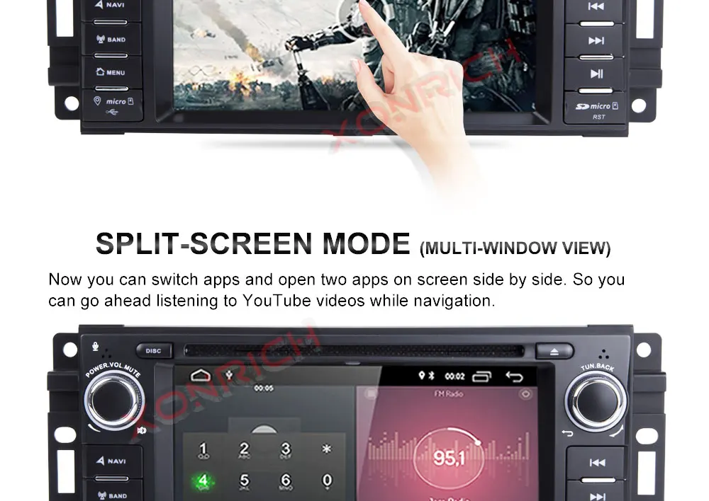 Sale 2 Din Android 8.1 Car DVD Player For Jeep Grand Cherokee Chrysler 300C Compass Patriot Dodge Sebring GPS Navigation Radio Stereo 24