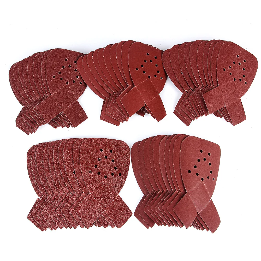 

50Pcs/Set Sandpaper 40/80/120/180/240 Grit Bond Abrasive Dics Grinding Mouse Sanding Paper Sheets Sander For Cleaning Polishing