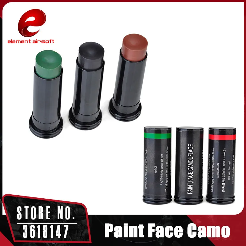 Элемент комплекты из 3 предметов Airsoft камуфляж лицо Краски Stick военный Охота черный + зеленый + коричневый EX411