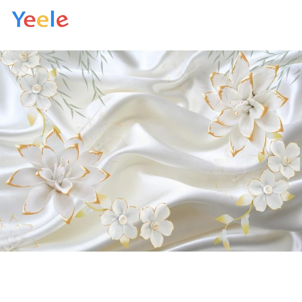 

Yeele White Flowers Backdrop Baby Wedding Portrait Photography Background Customized Photographic Backdrops For Photo Studio