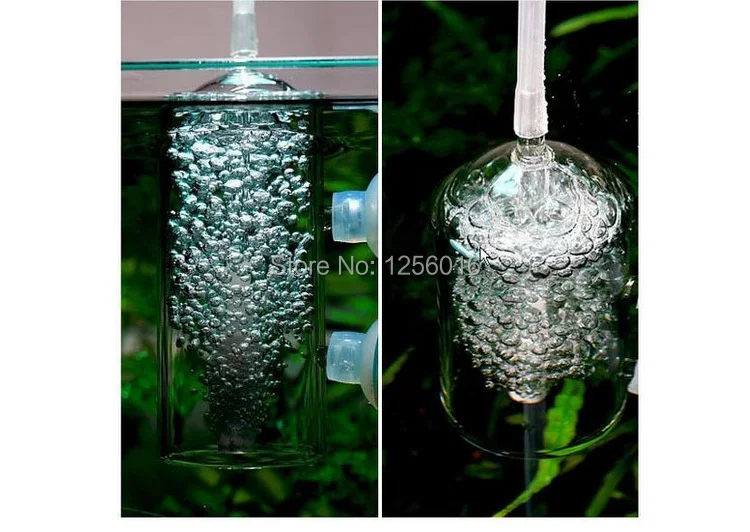 50pcs Aquarium Glass Air Diffuser, white Jade Air Stone, Suckers, fish