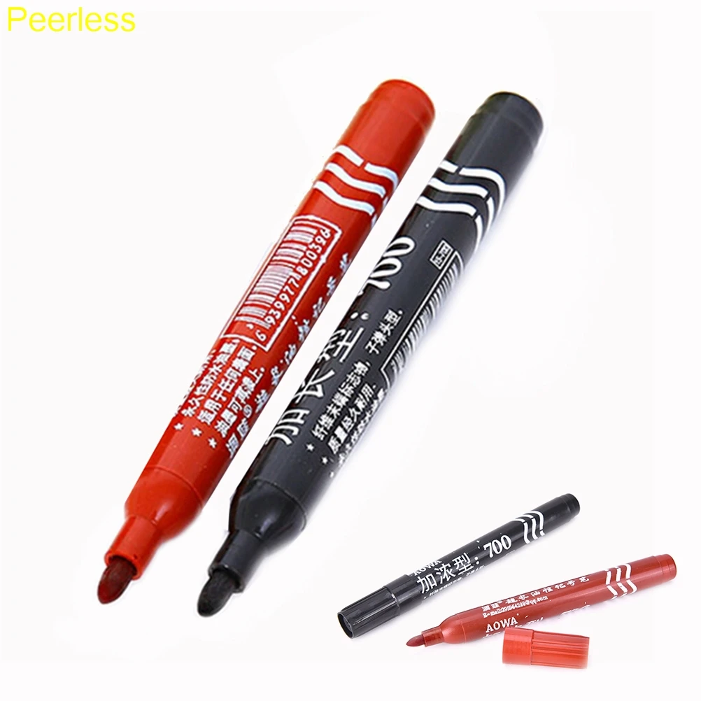 Peerless 2 Color Marker Pens Good Waterproof Ink Thin Nib Crude Nib New