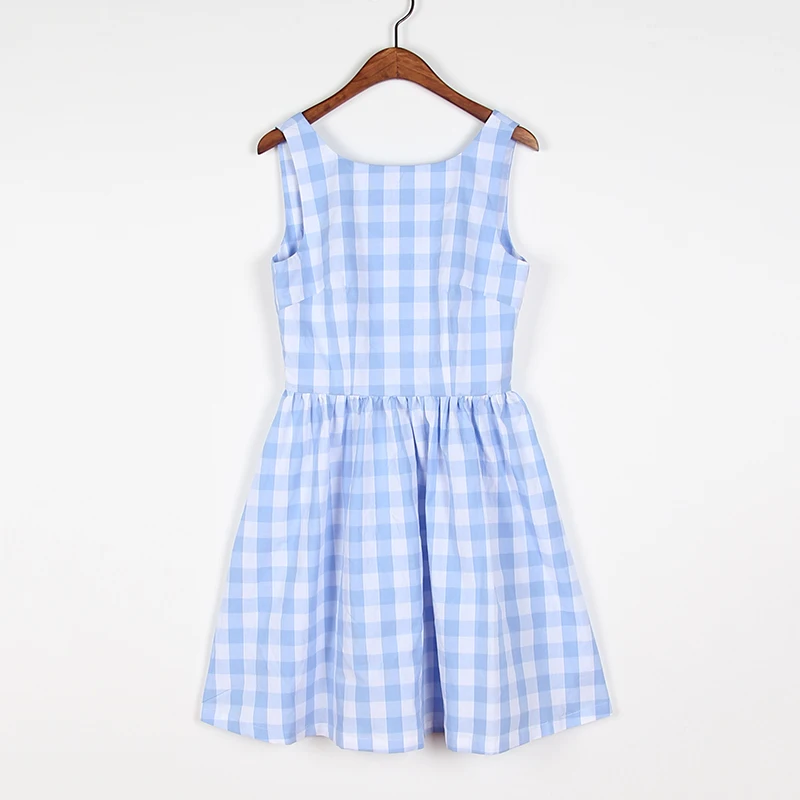light blue plaid dress