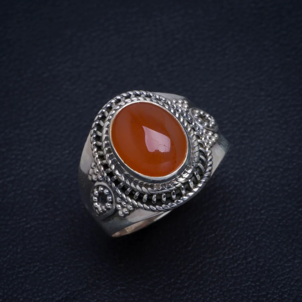 

Natural Carnelian Handmade Unique 925 Sterling Silver Ring 6.75 B1291