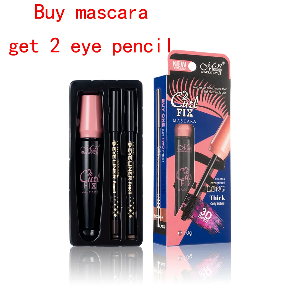 

3pcs/set 3D Density Slender Waterproof curling Mascara Eyelashes Extension Cosmetics Makeup Tool dropshipping TSM