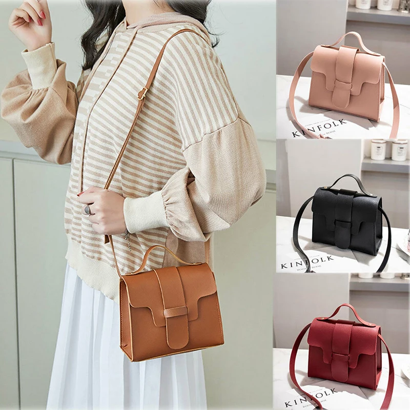 

2019 New 17*9*13.cm Women Fashion PU Shoulder & Messenger Bags Ladies Casual Mini Solid Cross-body Bags Handbags 8G0424