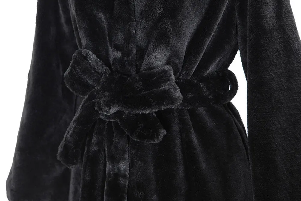 Winter Warm Hooded Large Size Medium Length Solid Color Fur & Faux Fur Women 2018 New Casual Long Sleeve Women Fur Coat Jacket