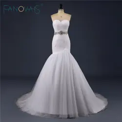 2019 vestido boda Новая мода реальный образец плюс размеры Русалка свадебное платье без бретелек Бесплатная abito da sposa Винтаж ASAW11