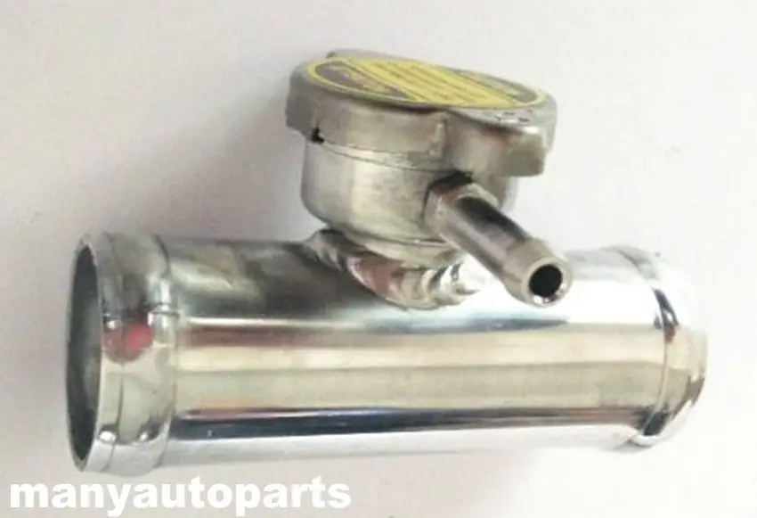 1-1//2/" 38mm Aluminum Radiator In-Line Hose Filler Neck With Cap 1.5/" Hose