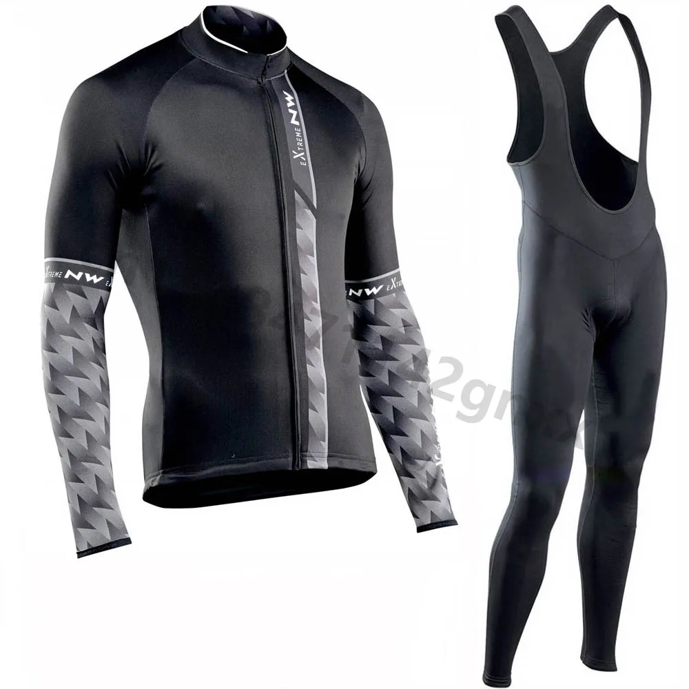 

New NW Northwave men cycling jersey bib long pants set autumn breathable long sleeve racing bike clothing MTB bicycle sportswear