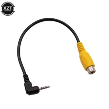 1 pces av no cabo de vídeo de 2.5mm tomada macho estéreo para rca cabo adaptador fêmea para cabo do conversor de gps