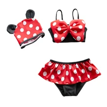 GI FOREVER/комплект из двух предметов для девочек с шапкой; бикини; коллекция года; милый детский купальный костюм с бантом; детский купальный костюм; купальный костюм для малышей