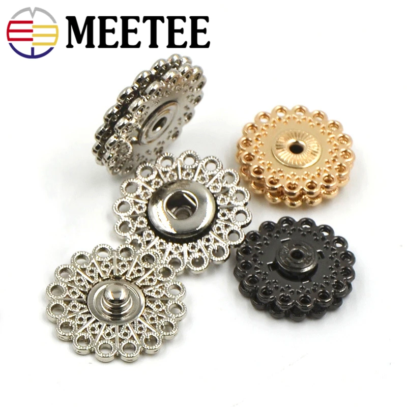 Buy 20sets Meetee21/25mm Metal Snap Buttons Hollow