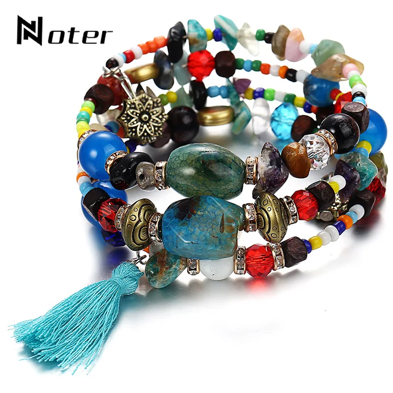 

Boho Multilayer Stone Bracelet Vintage Gold Color Adjustable Charm Braclet For Women Girls Friendship Braslet Casual Jewelry