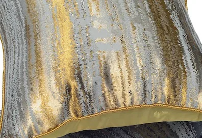 Dunxdeco Наволочка на подушку Декоративная Подушка Чехол современный роскошный цвета: золотистый, серебристый полоса простой диван, Украшения дома и офиса - Цвет: Golden