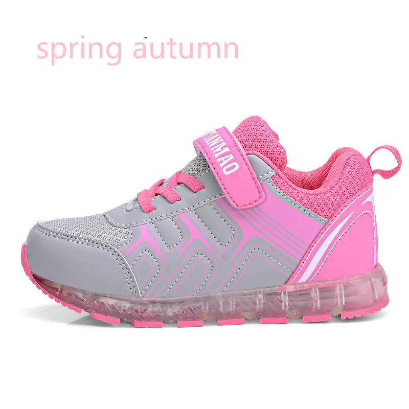Модная детская обувь; светящаяся обувь с подсветкой для девочек; светящаяся обувь с USB зарядкой; детская обувь на липучке для мальчиков; светящаяся обувь с подсветкой; Размеры 25-37 - Цвет: pink spring autumn